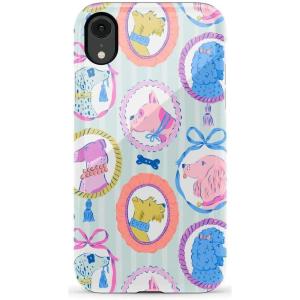 Casely iPhone XR Case | Goth Girlie | Black Bows | Essential Slim Dual-Layer Protective Design(Chateau Pups | French Dog)