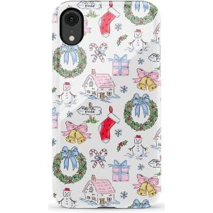 Casely iPhone XR Case | Goth Girlie | Black Bows | Essential Slim Dual-Layer Protective Design(Christmas Morning | Vintage Cartoon)