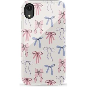 Casely iPhone XR Case | Goth Girlie | Black Bows | Essential Slim Dual-Layer Protective Design(Coquette Girlie | Pastel Bows)