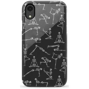 Casely iPhone XR Case | Goth Girlie | Black Bows | Essential Slim Dual-Layer Protective Design(Corpse Pose | Skeleton Yoga)