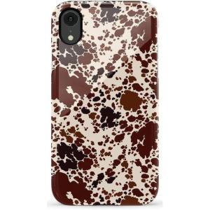 Casely iPhone XR Case | Goth Girlie | Black Bows | Essential Slim Dual-Layer Protective Design(Cowgirl Envy | Cow Print)