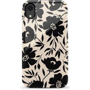Casely iPhone XR Case | Goth Girlie | Black Bows | Essential Slim Dual-Layer Protective Design(Dark Fantasy | Contrast Floral)