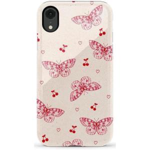 Casely iPhone XR Case | Goth Girlie | Black Bows | Essential Slim Dual-Layer Protective Design(Heart Flutters | Butterfly)