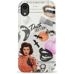 Casely iPhone XR Case | Goth Girlie | Black Bows | Essential Slim Dual-Layer Protective Design(If You Dare | Horror Collage)