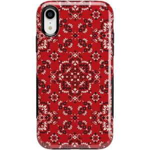 Casely iPhone XR Case | Goth Girlie | Black Bows | Essential Slim Dual-Layer Protective Design(I’m with the Band | Red Bandana Print)