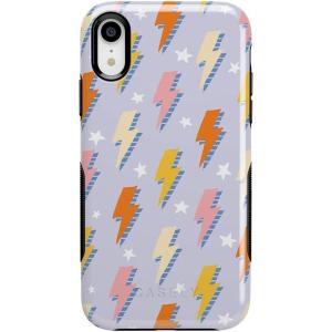 Casely iPhone XR Case | Goth Girlie | Black Bows | Essential Slim Dual-Layer Protective Design(In a Flash | Lightning Bolt)