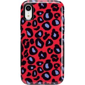 Casely iPhone XR Case | Goth Girlie | Black Bows | Essential Slim Dual-Layer Protective Design(Into the Wild | Red & Blue Leopard)