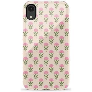 Casely iPhone XR Case | Goth Girlie | Black Bows | Essential Slim Dual-Layer Protective Design(Jenna’s Flowers | Fun on Weekdays)