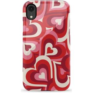 Casely iPhone XR Case | Goth Girlie | Black Bows | Essential Slim Dual-Layer Protective Design(Love Song Remix | Ombre Hearts)