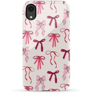 Casely iPhone XR Case | Goth Girlie | Black Bows | Essential Slim Dual-Layer Protective Design(Lover Girlie | Pink Bows)