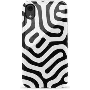 Casely iPhone XR Case | Goth Girlie | Black Bows | Essential Slim Dual-Layer Protective Design(Maze | High Contrast Design)