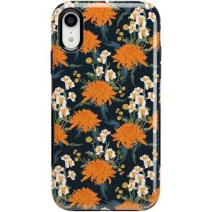 Casely iPhone XR Case | Goth Girlie | Black Bows | Essential Slim Dual-Layer Protective Design(Off Tropic Floral | Exotic Orange Flower)