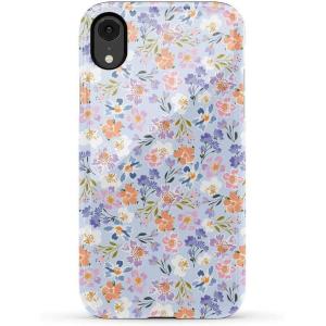 Casely iPhone XR Case | Goth Girlie | Black Bows | Essential Slim Dual-Layer Protective Design(Poppy Meadows | Pastel Floral)