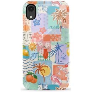 Casely iPhone XR Case | Goth Girlie | Black Bows | Essential Slim Dual-Layer Protective Design(Tropical Heat | Beachy Collage)