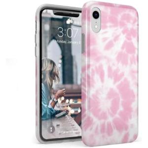 Casely iPhone XR Case | in Formation | Metallic Blue Camo | Classic Ultra Slim Design(Down for Whatever | Light Pink Tie Dye)