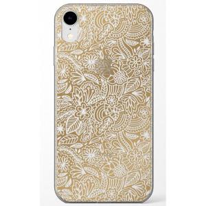 Casely iPhone XR Case | in Formation | Metallic Blue Camo | Classic Ultra Slim Design(Floral Mandala | Rose Gold Clear)