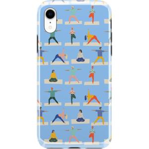 Casely iPhone XR Case | in Formation | Metallic Blue Camo | Classic Ultra Slim Design(Go with the Flow | Light Blue Yoga)