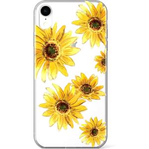 Casely iPhone XR Case | in Formation | Metallic Blue Camo | Classic Ultra Slim Design(Golden Garden | Yellow Sunflower)