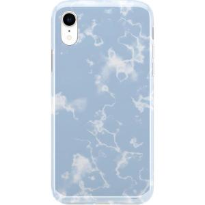 Casely iPhone XR Case | in Formation | Metallic Blue Camo | Classic Ultra Slim Design(Light Blue Skies | Marble Clouds)