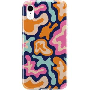 Casely iPhone XR Case | in Formation | Metallic Blue Camo | Classic Ultra Slim Design(Midnight Color Splash | Abstract Retro)