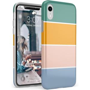 Casely iPhone XR Case | in Formation | Metallic Blue Camo | Classic Ultra Slim Design(Paint The Town | Colorblock Stripes)