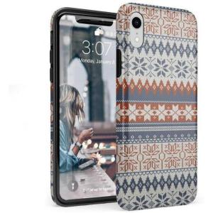 Casely iPhone XR Case | in Formation | Metallic Blue Camo | Classic Ultra Slim Design(Sweater Weather | Holiday Knit)