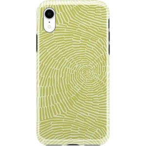 Casely iPhone XR Case | in Formation | Metallic Blue Camo | Classic Ultra Slim Design(Swirl Away | Tea Green Geometric)