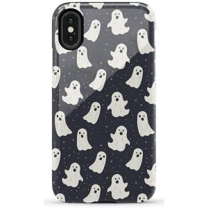 Casely iPhone X/XS Case | Cupid’s Canvas | Periwinkle Floral | Essential Slim Dual-Layer Protective Design(All Boos No Bite | Friendly Ghost)