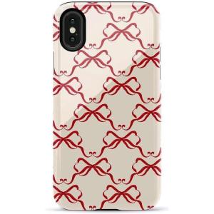 Casely iPhone X/XS Case | Cupid’s Canvas | Periwinkle Floral | Essential Slim Dual-Layer Protective Design(All Wrapped Up | Vintage Bows)