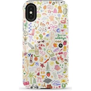 Casely iPhone X/XS Case | Cupid’s Canvas | Periwinkle Floral | Essential Slim Dual-Layer Protective Design(All the Fun Things | Fun on Weekdays)