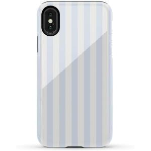 Casely iPhone X/XS Case | Cupid’s Canvas | Periwinkle Floral | Essential Slim Dual-Layer Protective Design(Blue Stripes | Sunday Best)