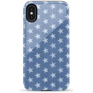 Casely iPhone X/XS Case | Cupid’s Canvas | Periwinkle Floral | Essential Slim Dual-Layer Protective Design(Coastal Blues | Denim Stars)