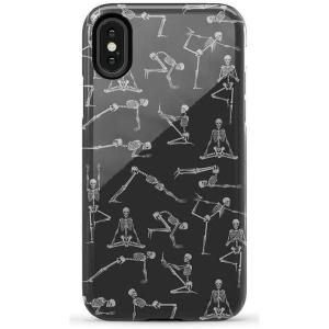 Casely iPhone X/XS Case | Cupid’s Canvas | Periwinkle Floral | Essential Slim Dual-Layer Protective Design(Corpse Pose | Skeleton Yoga)