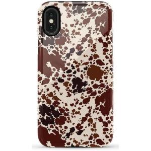 Casely iPhone X/XS Case | Cupid’s Canvas | Periwinkle Floral | Essential Slim Dual-Layer Protective Design(Cowgirl Envy | Cow Print)