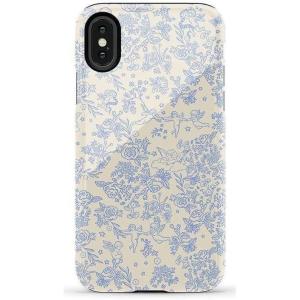 Casely iPhone X/XS Case | Cupid’s Canvas | Periwinkle Floral | Essential Slim Dual-Layer Protective Design(Cupid’s Canvas | Periwinkle Floral)