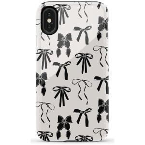 Casely iPhone X/XS Case | Cupid’s Canvas | Periwinkle Floral | Essential Slim Dual-Layer Protective Design(Goth Girlie | Black Bows)