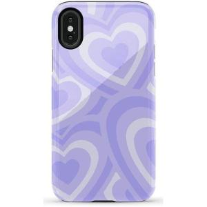 Casely iPhone X/XS Case | Cupid’s Canvas | Periwinkle Floral | Essential Slim Dual-Layer Protective Design(Love Song | Lavender Heart)