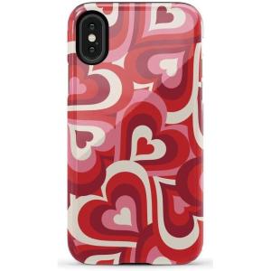 Casely iPhone X/XS Case | Cupid’s Canvas | Periwinkle Floral | Essential Slim Dual-Layer Protective Design(Love Song Remix | Ombre Hearts)