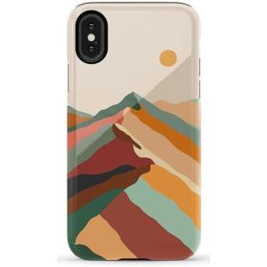 Casely iPhone X/XS Case | Cupid’s Canvas | Periwinkle Floral | Essential Slim Dual-Layer Protective Design(Magic Mountain | Colorblock)