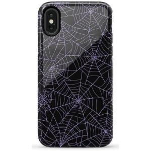 Casely iPhone X/XS Case | Cupid’s Canvas | Periwinkle Floral | Essential Slim Dual-Layer Protective Design(Midnight Web | Spider Web)