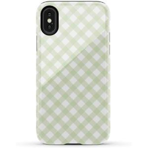 Casely iPhone X/XS Case | Cupid’s Canvas | Periwinkle Floral | Essential Slim Dual-Layer Protective Design(Mint Lattice | Sunday Best)