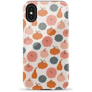Casely iPhone X/XS Case | Cupid’s Canvas | Periwinkle Floral | Essential Slim Dual-Layer Protective Design(Oh My Gourd | Pumpkin Patch)
