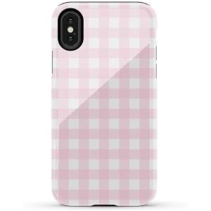 Casely iPhone X/XS Case | Cupid’s Canvas | Periwinkle Floral | Essential Slim Dual-Layer Protective Design(Pink Plaid | Sunday Best)