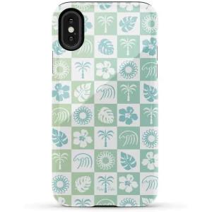 Casely iPhone X/XS Case | Cupid’s Canvas | Periwinkle Floral | Essential Slim Dual-Layer Protective Design(Pura Vida | Coastal Checkers)