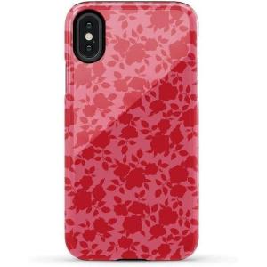 Casely iPhone X/XS Case | Cupid’s Canvas | Periwinkle Floral | Essential Slim Dual-Layer Protective Design(Rose Garden | Red Aesthetic)