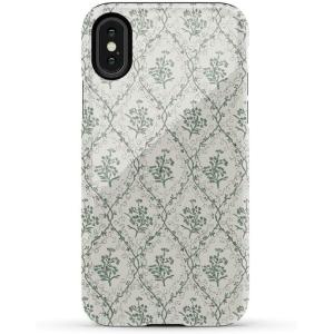 Casely iPhone X/XS Case | Cupid’s Canvas | Periwinkle Floral | Essential Slim Dual-Layer Protective Design(Sage Tapestry | Floral Vines)