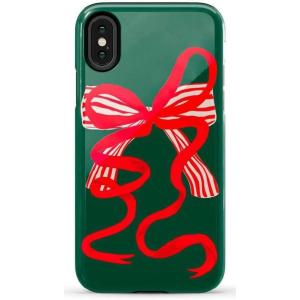 Casely iPhone X/XS Case | Cupid’s Canvas | Periwinkle Floral | Essential Slim Dual-Layer Protective Design(Santa’s Favorite | Holiday Bow)