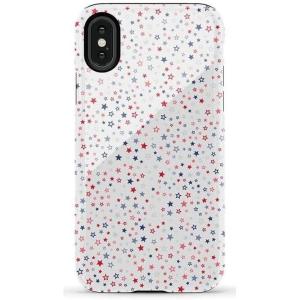 Casely iPhone X/XS Case | Cupid’s Canvas | Periwinkle Floral | Essential Slim Dual-Layer Protective Design(Seeing Stars | Red  White & Blue)