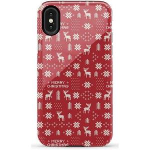 Casely iPhone X/XS Case | Cupid’s Canvas | Periwinkle Floral | Essential Slim Dual-Layer Protective Design(Stocking Stuffer | Christmas Knit)