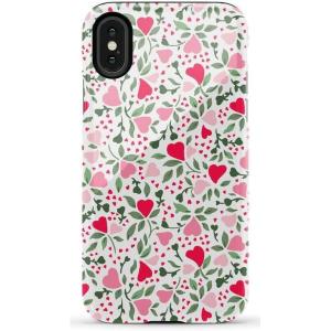Casely iPhone X/XS Case | Cupid’s Canvas | Periwinkle Floral | Essential Slim Dual-Layer Protective Design(Vines of Love | Floral Heart)